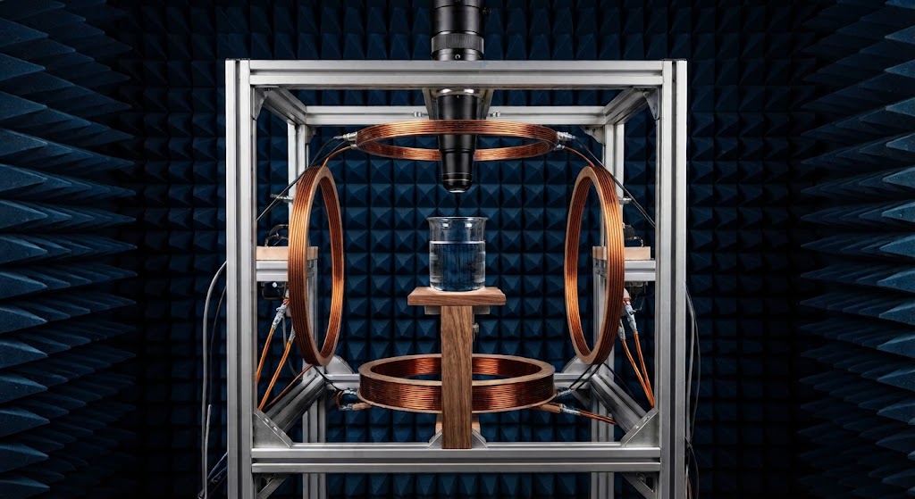Conceptual view of the Helmholtz & Gradient magnetic coil system