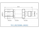 YX-1.85/SSMA-JKG01 Коаксиальный RF-адаптер с разъемом 1.85 мм (штекер) и  SSMA (гнездо)