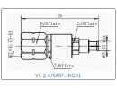 YX-2.4/SMP-JKG01 Коаксиальный RF-адаптер с разъемом 2.4 мм (штекер) и  SMP (гнездо)