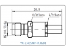 YX-2.4/SMP-KJG01 Коаксиальный RF-адаптер с разъемом 2.4 мм (гнездо) и  SMP (штекер)