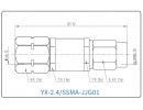 YX-2.4/SSMA-JJG01 Коаксиальный RF-адаптер с разъемом 2.4 мм (штекер) и  SSMA (штекер)