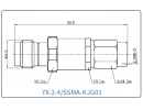 YX-2.4/SSMA-KJG01 Коаксиальный RF-адаптер с разъемом 2.4 мм (гнездо) и  SSMA (штекер)