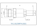 YX-2.92/SMP-KJG01 Коаксиальный RF-адаптер с разъемом 2.92 мм (гнездо) и  SMP (штекер)