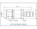 YX-2.92/SSMA-JKG01 Коаксиальный RF-адаптер с разъемом 2.92 мм (штекер) и  SSMA (гнездо)