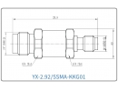 YX-2.92/SSMA-KKG01 Коаксиальный RF-адаптер с разъемом 2.92 мм (гнездо) и  SSMA (гнездо)