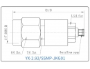 YX-2.92/SSMP-JKG01 Коаксиальный RF-адаптер с разъемом 2.92 мм (штекер) и  SSMP (гнездо)