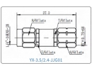 YX-3.5/2.4-JJG01 Коаксиальный RF-адаптер с разъемом 3.5 мм (штекер) и  2.4 мм (штекер)