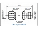 YX-3.5/2.4-JKG01 Коаксиальный RF-адаптер с разъемом 3.5 мм (штекер) и  2.4 мм (гнездо)