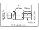 YX-3.5/2.4-KJG01 Коаксиальный RF-адаптер с разъемом 3.5 мм (гнездо) и  2.4 мм (штекер)