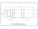 YX-3.5/BMA-KKG01 Коаксиальный RF-адаптер с разъемом 3.5 мм (гнездо) и  BMA (гнездо)