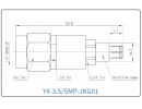 YX-3.5/SMP-JKG01 Коаксиальный RF-адаптер с разъемом 3.5 мм (штекер) и  SMP (гнездо)
