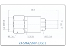 YX-SMA/SMP-JJG01 Коаксиальный RF-адаптер с разъемом SMA (штекер) и SMP (штекер)