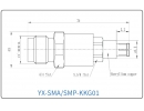 YX-SMA/SMP-KKG01 Коаксиальный RF-адаптер с разъемом SMA (гнездо) и SMP (гнездо)