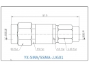 YX-SMA/SSMA-JJG01 Коаксиальный RF-адаптер с разъемом SMA (штекер) и SSMA (штекер)
