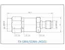 YX-SMA/SSMA-JKG01 Коаксиальный RF-адаптер с разъемом SMA (штекер) и SSMA (гнездо)