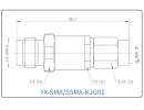 YX-SMA/SSMA-KJG01 Коаксиальный RF-адаптер с разъемом SMA (гнездо) и SSMA (штекер)