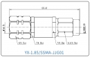 YX-1.85/SSMA-JJG01 Коаксиальный RF-адаптер с разъемом 1.85 мм (штекер) и  SSMA (штекер)