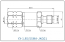 YX-1.85/SSMA-JKG01 Коаксиальный RF-адаптер с разъемом 1.85 мм (штекер) и  SSMA (гнездо)