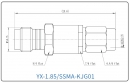 YX-1.85/SSMA-KJG01 Коаксиальный RF-адаптер с разъемом 1.85 мм (гнездо) и  SSMA (штекер)