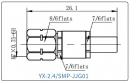 YX-2.4/SMP-JJG01 Коаксиальный RF-адаптер с разъемом 2.4 мм (штекер) и  SMP (штекер)