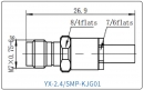 YX-2.4/SMP-KJG01 Коаксиальный RF-адаптер с разъемом 2.4 мм (гнездо) и  SMP (штекер)