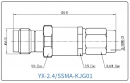 YX-2.4/SSMA-KJG01 Коаксиальный RF-адаптер с разъемом 2.4 мм (гнездо) и  SSMA (штекер)