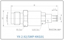YX-2.92/SMP-KKG01 Коаксиальный RF-адаптер с разъемом 2.92 мм (гнездо) и  SMP (гнездо)