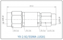 YX-2.92/SSMA-JJG01 Коаксиальный RF-адаптер с разъемом 2.92 мм (штекер) и  SSMA (штекер)