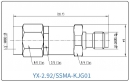 YX-2.92/SSMA-KJG01 Коаксиальный RF-адаптер с разъемом 2.92 мм (гнездо) и  SSMA (штекер)