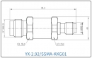 YX-2.92/SSMA-KKG01 Коаксиальный RF-адаптер с разъемом 2.92 мм (гнездо) и  SSMA (гнездо)
