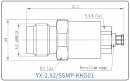 YX-2.92/SSMP-KKG01 Коаксиальный RF-адаптер с разъемом 2.92 мм (гнездо) и  SSMP (гнездо)