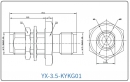 YX-3.5-KYKG01 Коаксиальный RF-адаптер с круглым фланцем и с разъемом 3.5 мм (гнездо-гнездо)