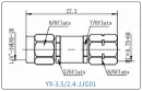 YX-3.5/2.4-JJG01 Коаксиальный RF-адаптер с разъемом 3.5 мм (штекер) и  2.4 мм (штекер)