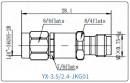 YX-3.5/2.4-JKG01 Коаксиальный RF-адаптер с разъемом 3.5 мм (штекер) и  2.4 мм (гнездо)