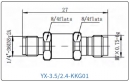 YX-3.5/2.4-KKG01 Коаксиальный RF-адаптер с разъемом 3.5 мм (гнездо) и  2.4 мм (гнездо)