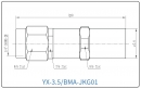 YX-3.5/BMA-JKG01 Коаксиальный RF-адаптер с разъемом 3.5 мм (штекер) и  BMA (гнездо)