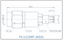 YX-3.5/SMP-JKG01 Коаксиальный RF-адаптер с разъемом 3.5 мм (штекер) и  SMP (гнездо)