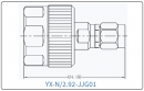 YX-N/2.92-JJG01 Коаксиальный RF-адаптер с разъемом N (штекер) и  2,92 мм (штекер)