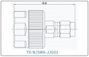 YX-N/SMA-JJG01 Коаксиальный RF-адаптер с разъемом N (штекер) и SMA (штекер)
