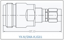 YX-N/SMA-KJG01 Коаксиальный RF-адаптер с разъемом N (гнездо) и SMA (штекер)