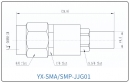 YX-SMA/SMP-JJG01 Коаксиальный RF-адаптер с разъемом SMA (штекер) и SMP (штекер)