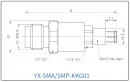 YX-SMA/SMP-KKG01 Коаксиальный RF-адаптер с разъемом SMA (гнездо) и SMP (гнездо)