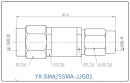 YX-SMA/SSMA-JJG01 Коаксиальный RF-адаптер с разъемом SMA (штекер) и SSMA (штекер)