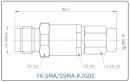 YX-SMA/SSMA-KJG01 Коаксиальный RF-адаптер с разъемом SMA (гнездо) и SSMA (штекер)