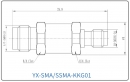 YX-SMA/SSMA-KKG01 Коаксиальный RF-адаптер с разъемом SMA (гнездо) и SSMA (гнездо)