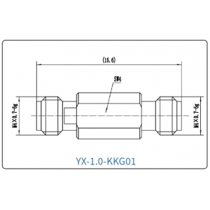 YX-1.0-KKG Коаксиальный RF-адаптер с разъемом 1.0 мм (гнездо-гнездо)