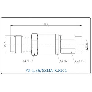 YX-1.85/SSMA-KJG01 Коаксиальный RF-адаптер с разъемом 1.85 мм (гнездо) и  SSMP (штекер)