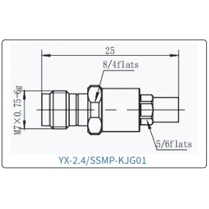 YX-2.4/SSMP-KJG01 Коаксиальный RF-адаптер с разъемом 2.4 мм (гнездо) и  SSMP (штекер)