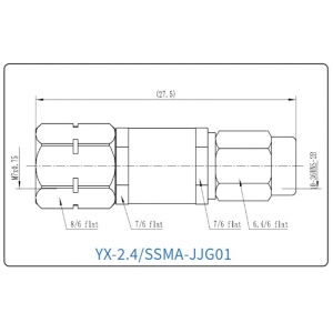 YX-2.4/SSMA-JJG01 Коаксиальный RF-адаптер с разъемом 2.4 мм (штекер) и  SSMP (штекер)