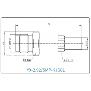 YX-2.92/SMP-KJG01 Коаксиальный RF-адаптер с разъемом 2.92 мм (гнездо) и  SMP (штекер)